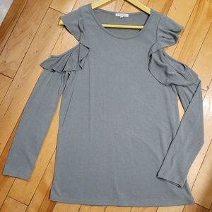 Women's Pleione Ruffle Cold Shoulder Top